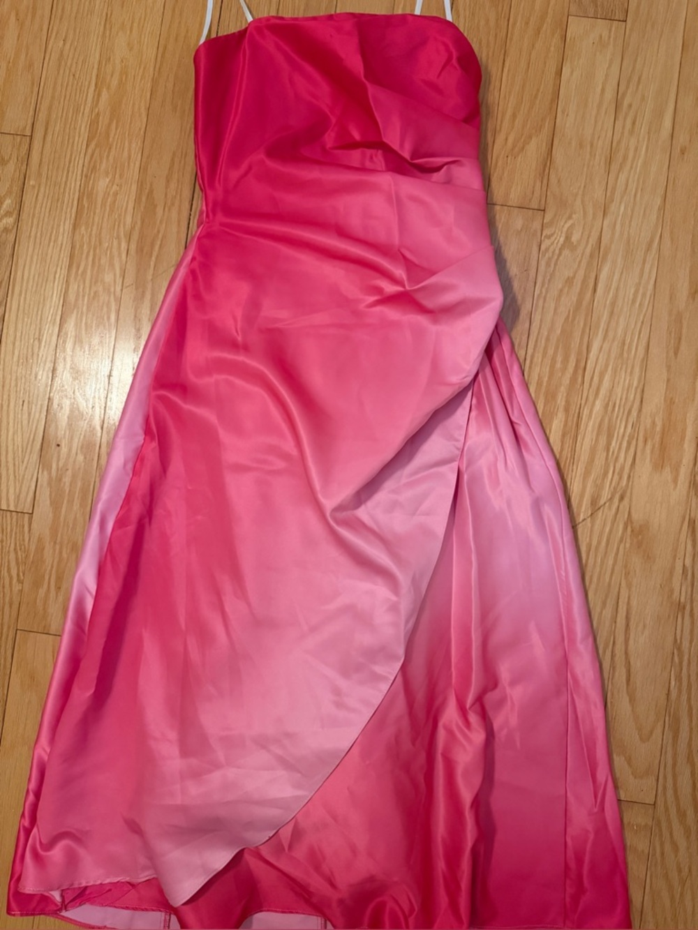 Prom Strapless Pink Ombre Satin Gown